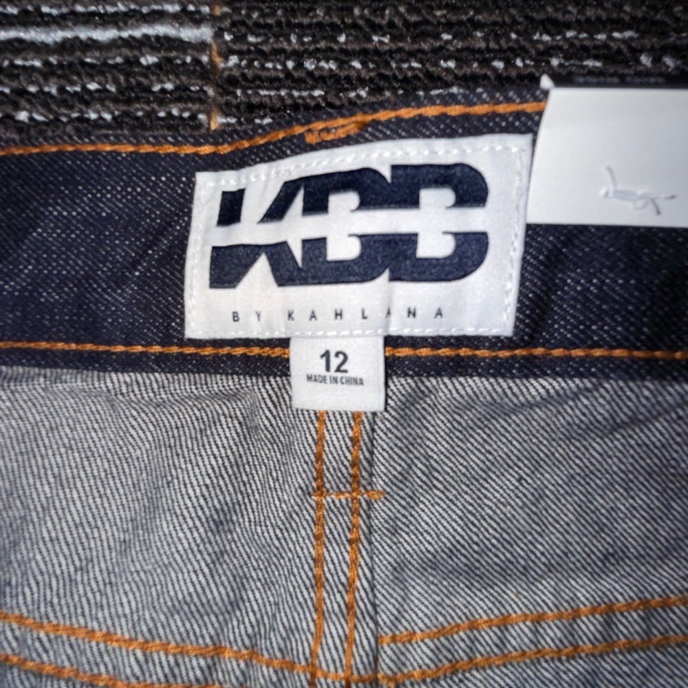 KBB by Kahlana Barrel Leg Jeans Womens 12 NEW Dark Indigo High Rise - Picture 10 of 11